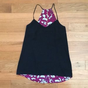 Reversible Black and Floral Top